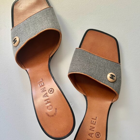 Chanel Denim Kitten Heels, Size 38.5- *RARE,* MINT Condition!! - Picture 2 of 13